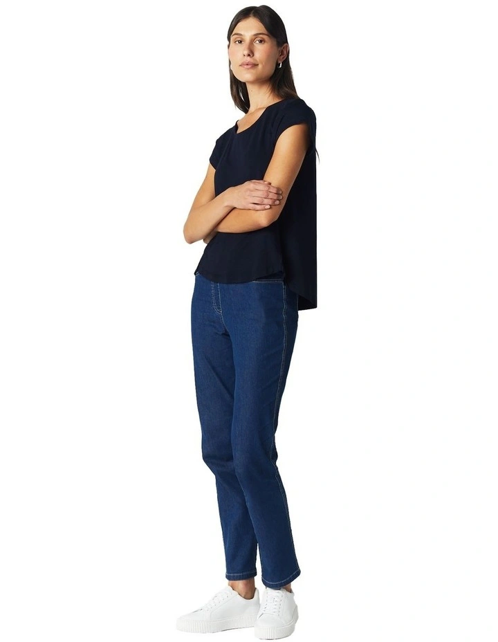 Rosa Pull On Slim Leg Jean in Mid Blues image 3