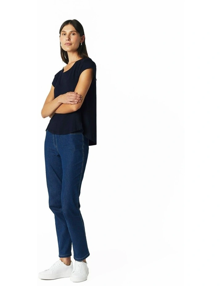 Rosa Pull On Slim Leg Jean in Mid Blues image 3
