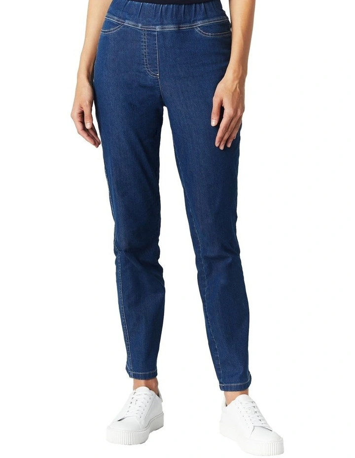 Rosa Pull On Slim Leg Jean in Mid Blues image 4