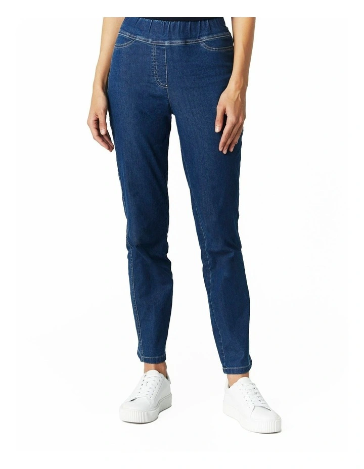Rosa Pull On Slim Leg Jean in Mid Blues image 4