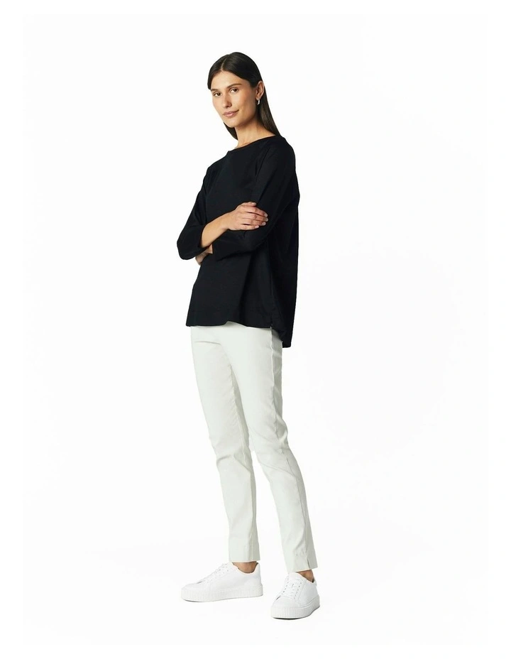 3/4 Sleeve Top in Black image 3