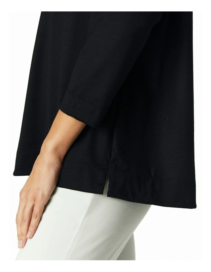 3/4 Sleeve Top in Black image 5