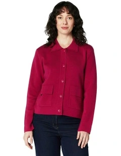 Erin Cardigan in Raspberry