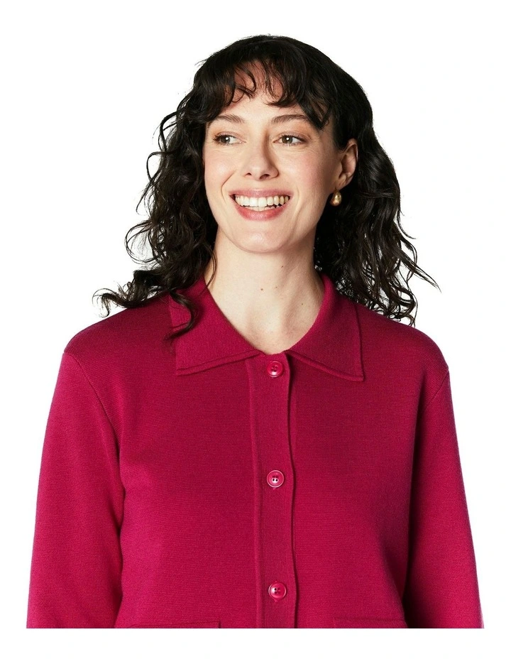 Erin Cardigan in Raspberry image 4