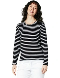 Sky Stripe Tee in Black