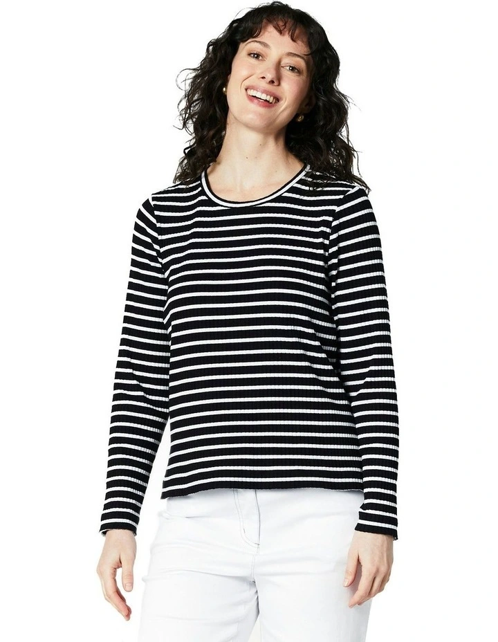 Sky Stripe Tee in Black image 1