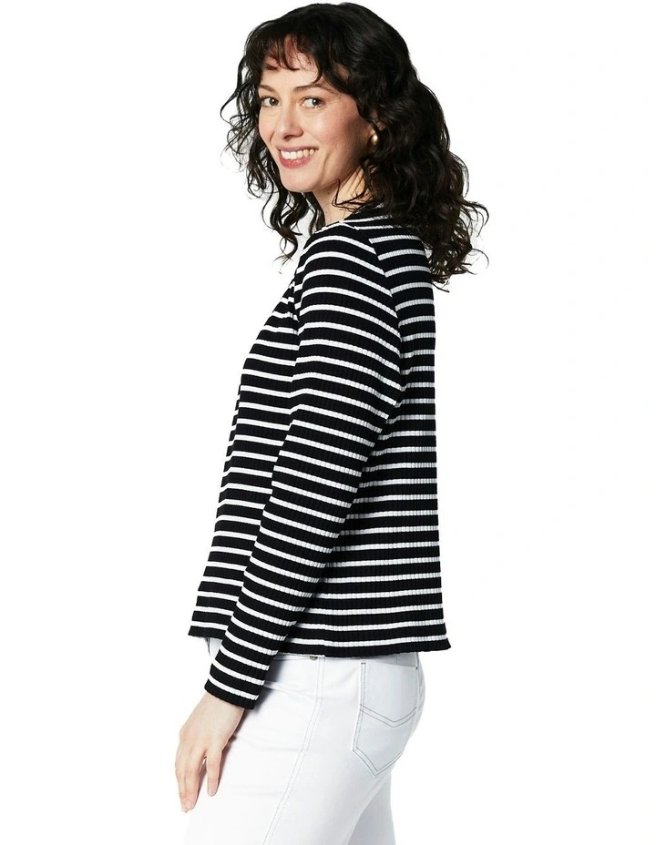 Sky Stripe Tee in Black image 3