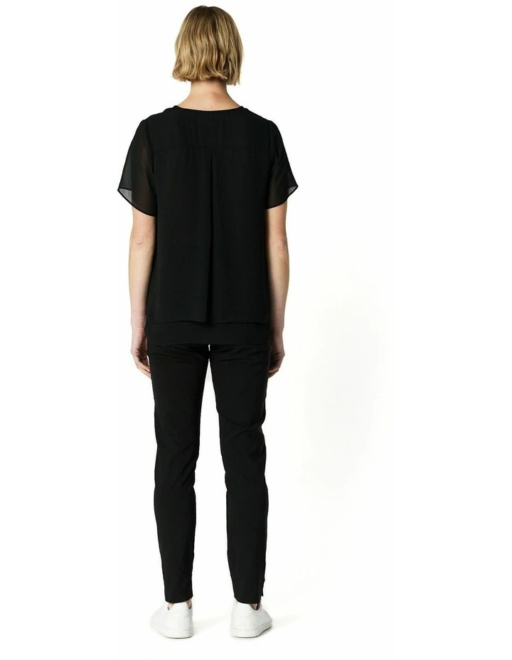 Long Capri Pant in Black image 2