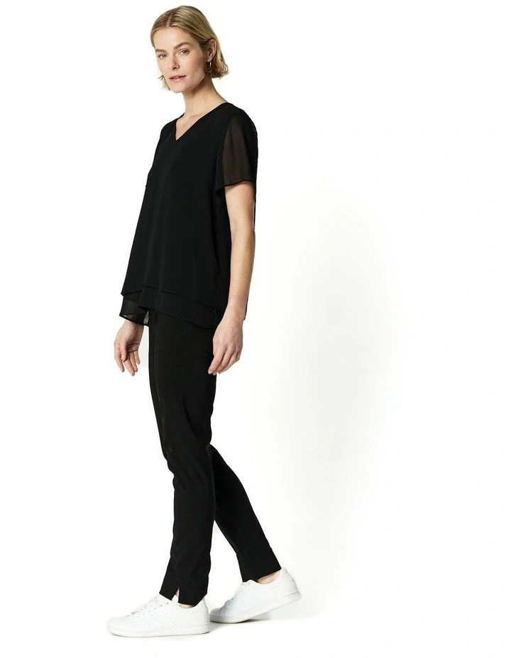 Long Capri Pant in Black image 3