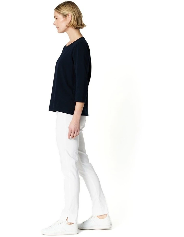 Long Capri Pant in White image 3