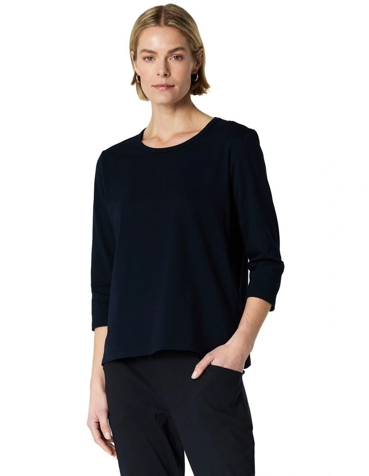 June 3/4 Sleeve Tee in Blue image 1