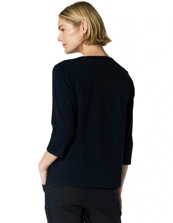 June 3/4 Sleeve Tee in Blue image 2