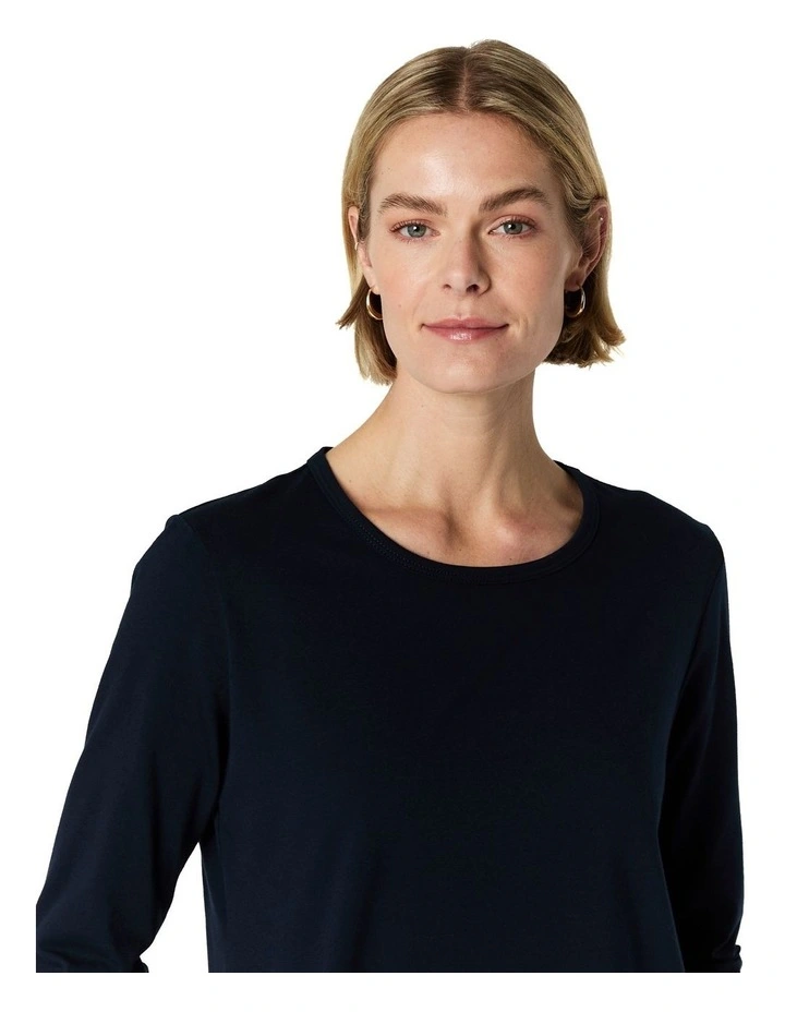 June 3/4 Sleeve Tee in Blue image 4