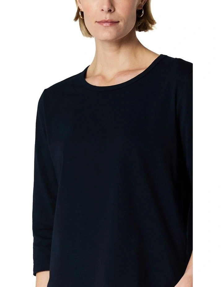 June 3/4 Sleeve Tee in Blue image 6