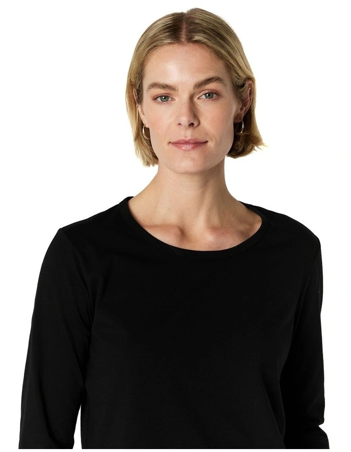 June 3/4 Sleeve Tee in Black image 4