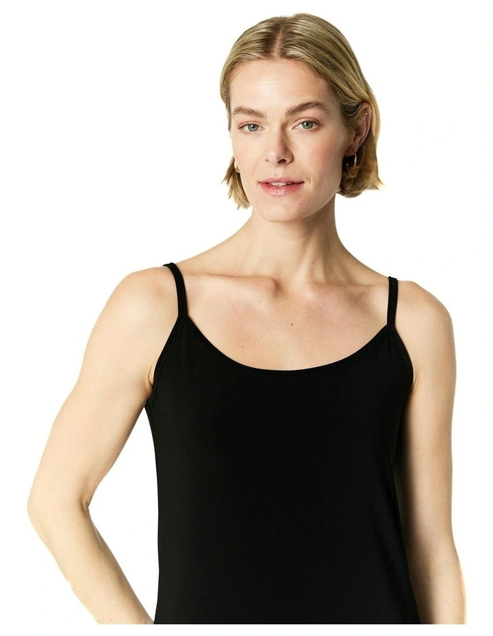 Knit Slip Dress in Black image 4