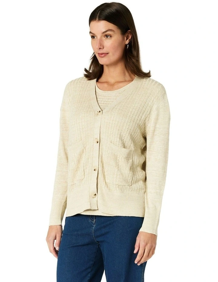 Blake Cardigan in Beige image 3