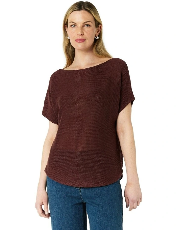 Inez Knit Top in Mocha image 1