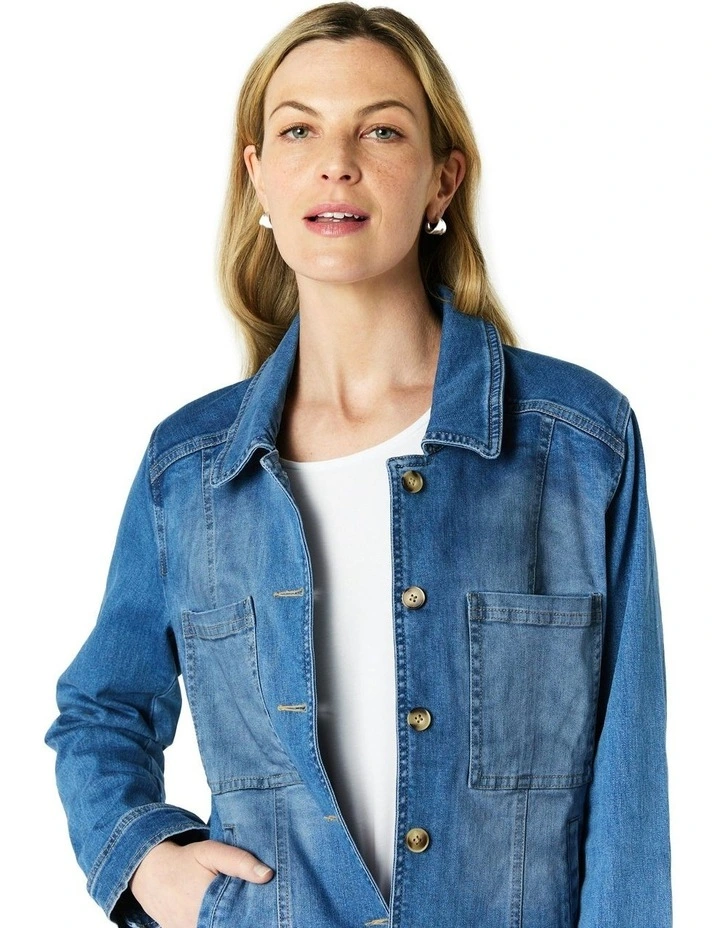 Indianna Denim Jacket in Blue image 4