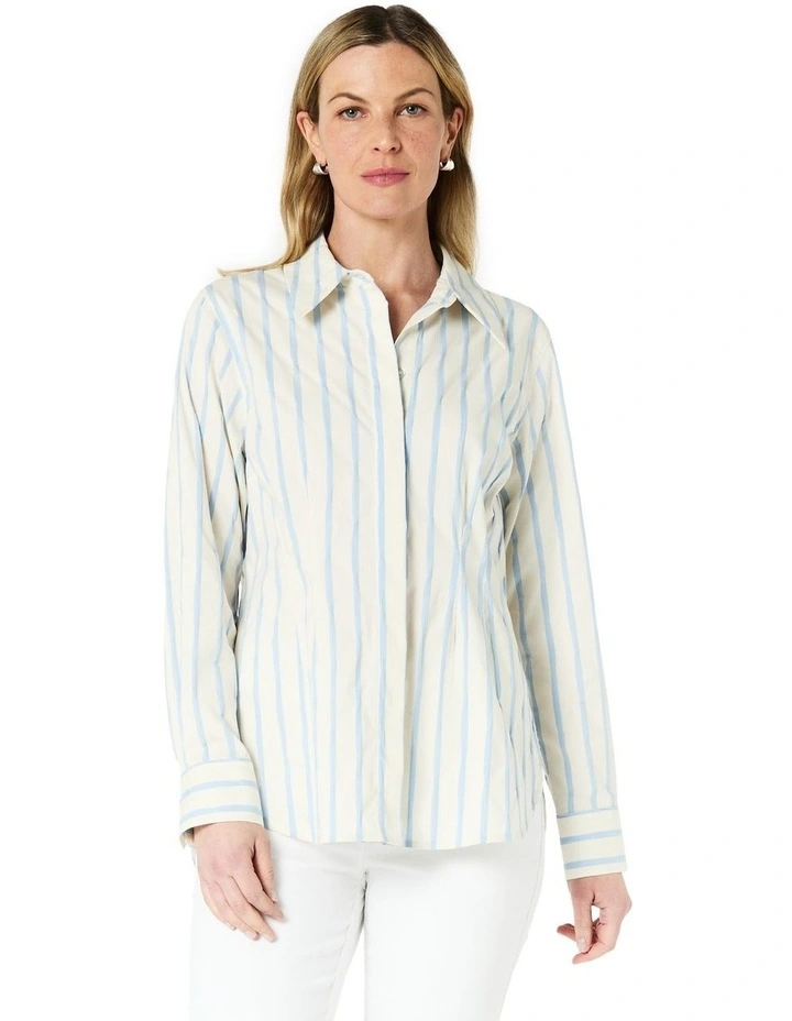 Luella Shirt in Pale Blue Stripe image 1