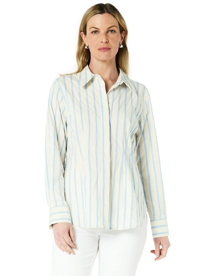 Luella Shirt in Pale Blue Stripe image 1