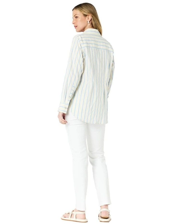 Luella Shirt in Pale Blue Stripe image 2