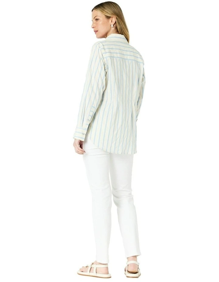 Luella Shirt in Pale Blue Stripe image 2