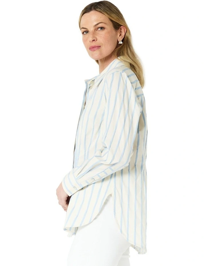 Luella Shirt in Pale Blue Stripe image 3