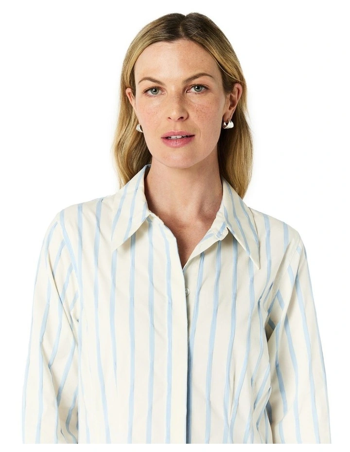 Luella Shirt in Pale Blue Stripe image 4