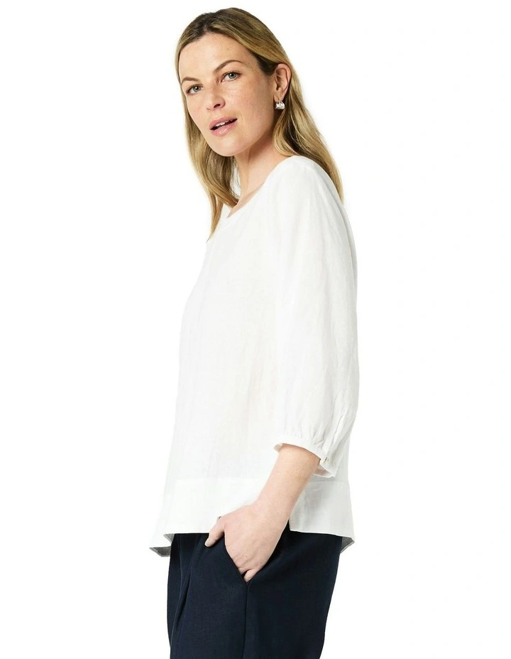 Fleur Top in White image 3