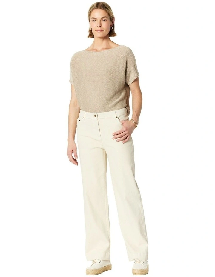 Mimi Wide Leg Jean in Cream image 1