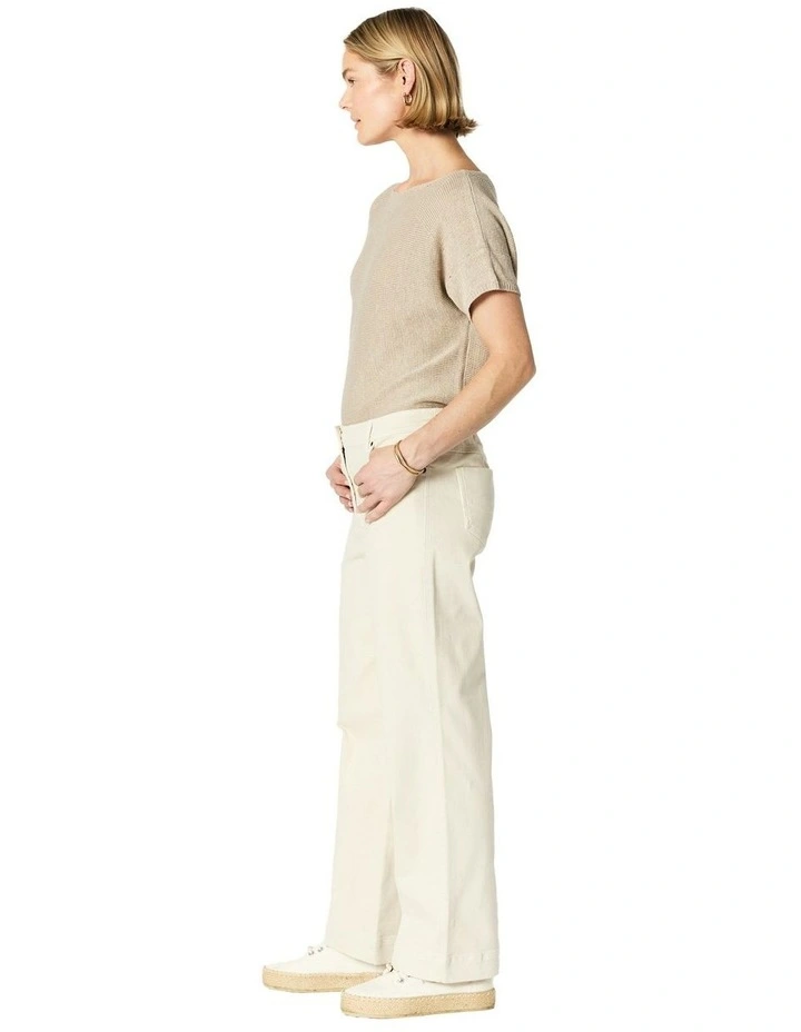 Mimi Wide Leg Jean in Cream image 3
