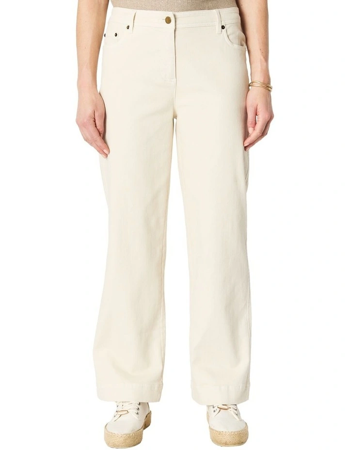 Mimi Wide Leg Jean in Cream image 4