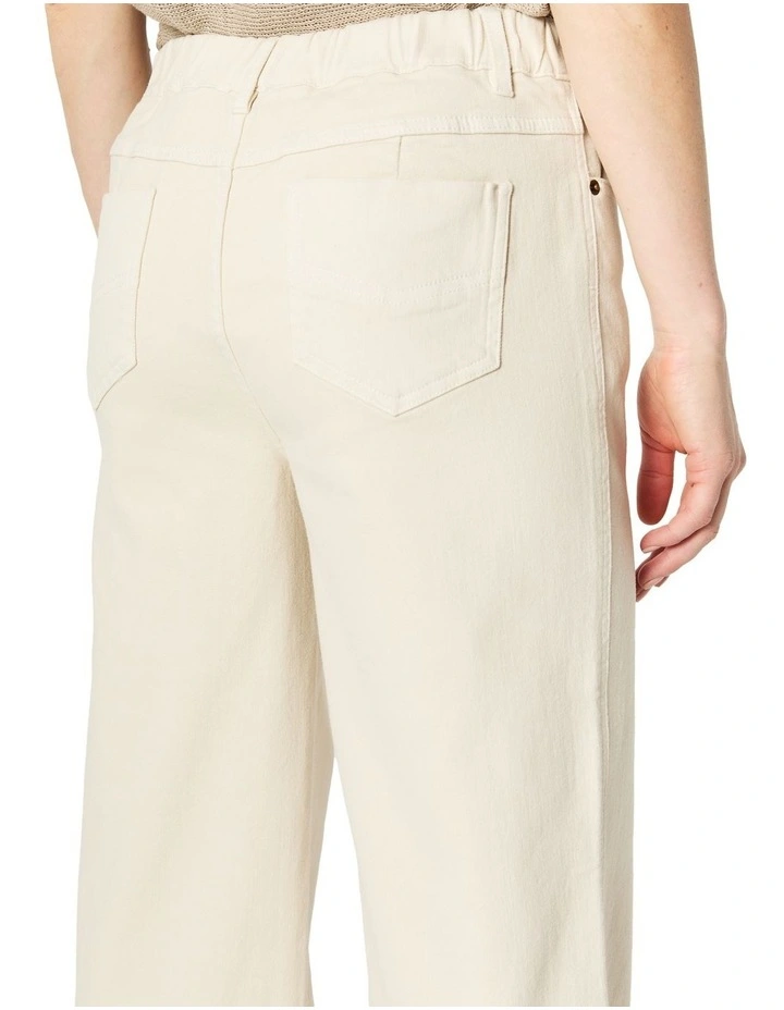 Mimi Wide Leg Jean in Cream image 6