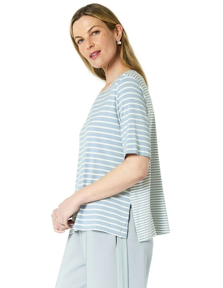 Hannah Tee in Blue Stripe image 3