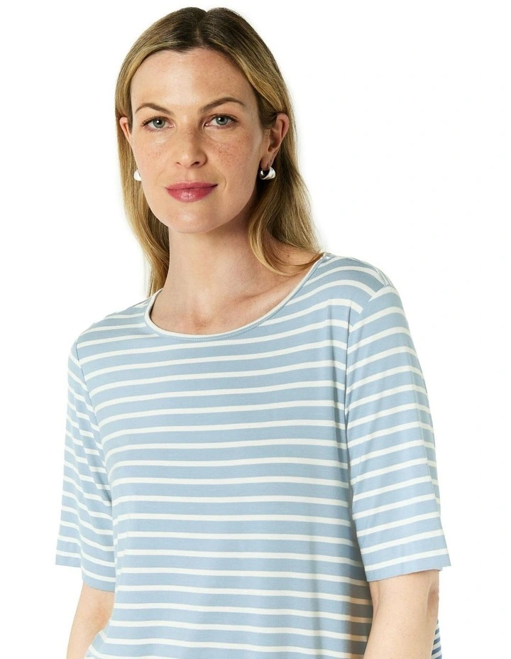 Hannah Tee in Blue Stripe image 4