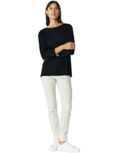 Long Capri Pant in Cream