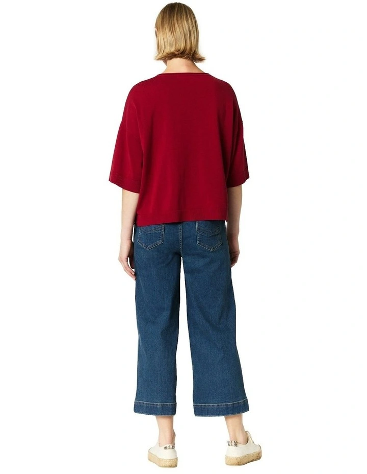 Lavina Knit Top in Red image 2
