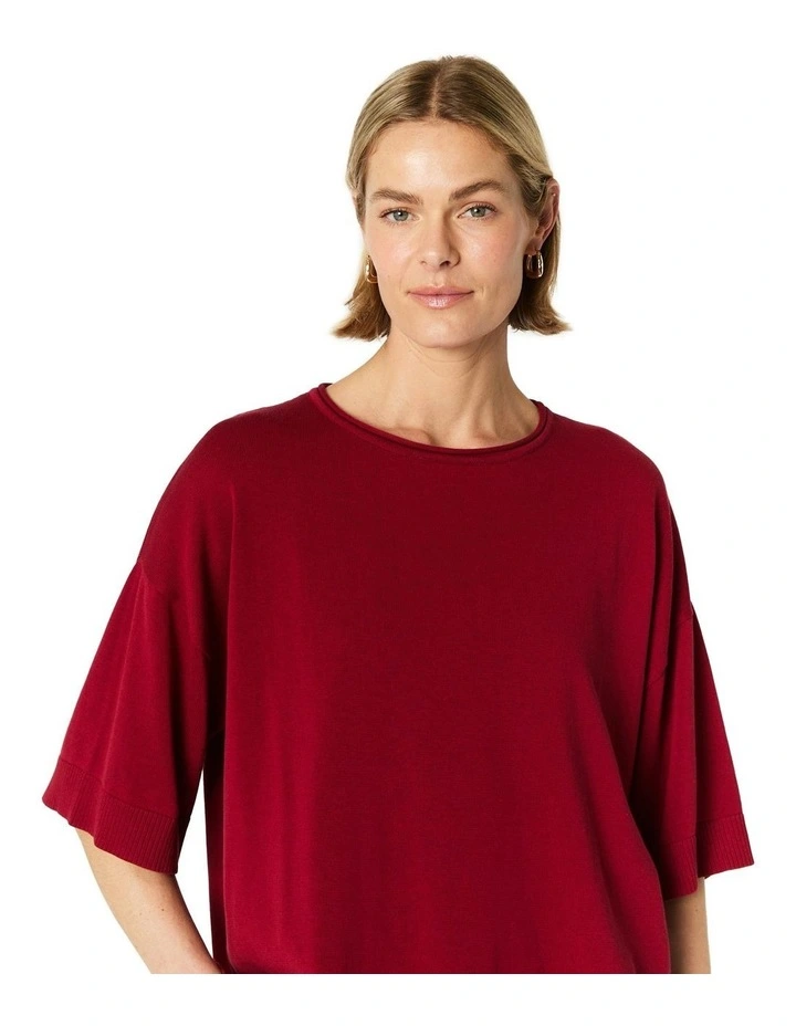 Lavina Knit Top in Red image 4