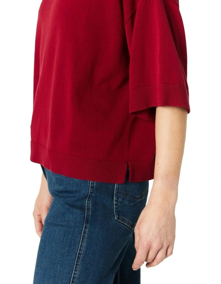 Lavina Knit Top in Red image 5