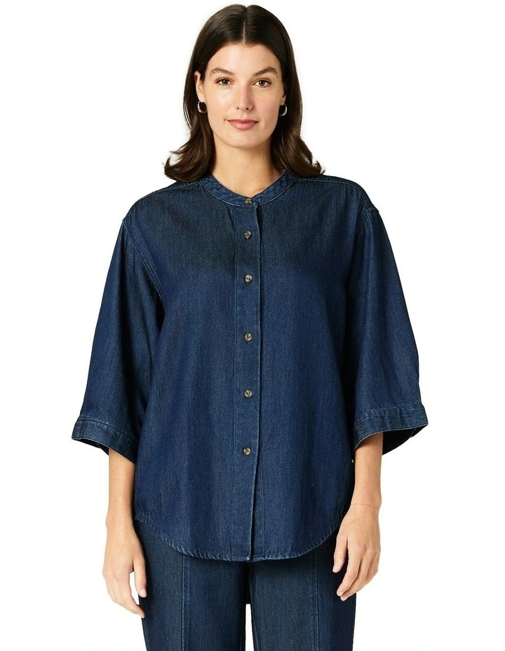 Colette Overshirt in Dark Denim image 1
