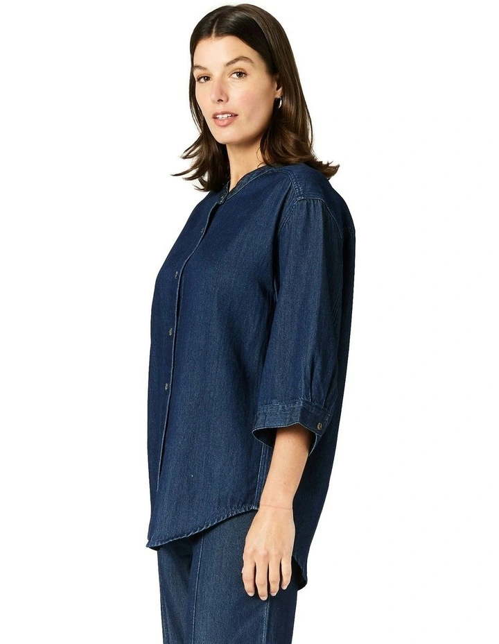 Colette Overshirt in Dark Denim image 3