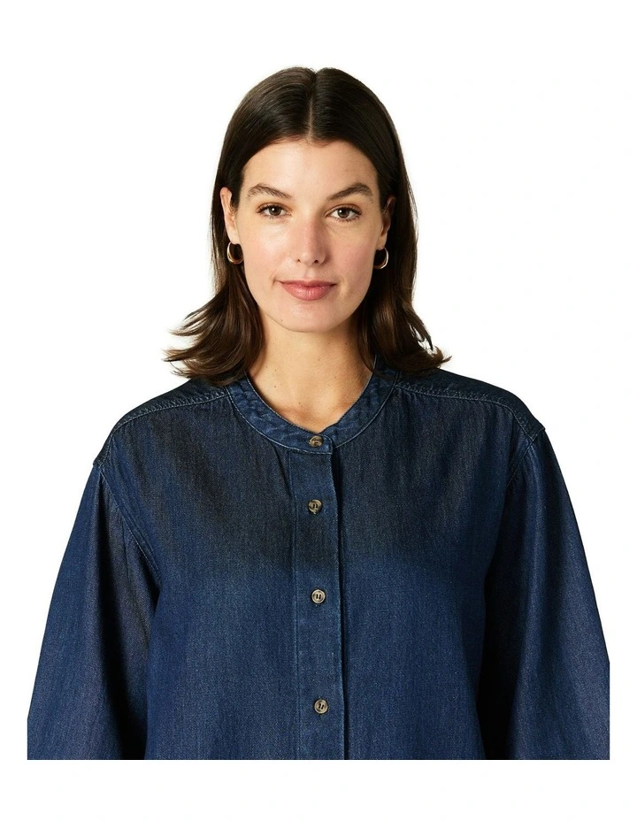 Colette Overshirt in Dark Denim image 4