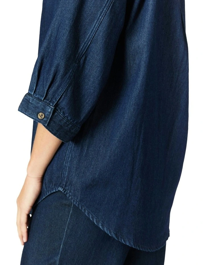 Colette Overshirt in Dark Denim image 5