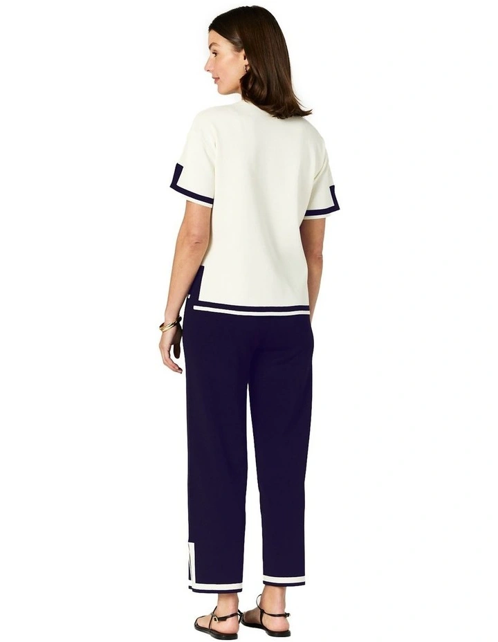 Celene Top in Ivory/Navy image 2