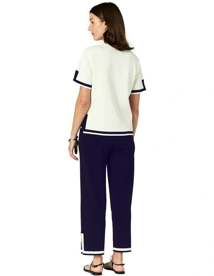 Celene Top in Ivory/Navy image 2