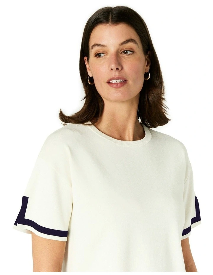 Celene Top in Ivory/Navy image 4