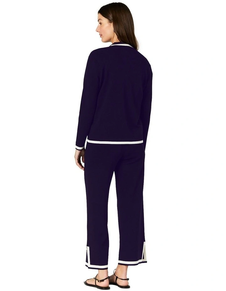 Celene Cardigan in Navy/Ivory image 2