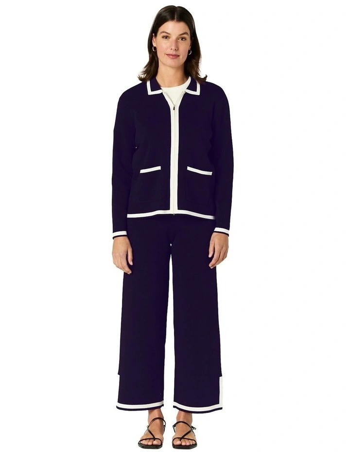 Celene Cardigan in Navy/Ivory image 7