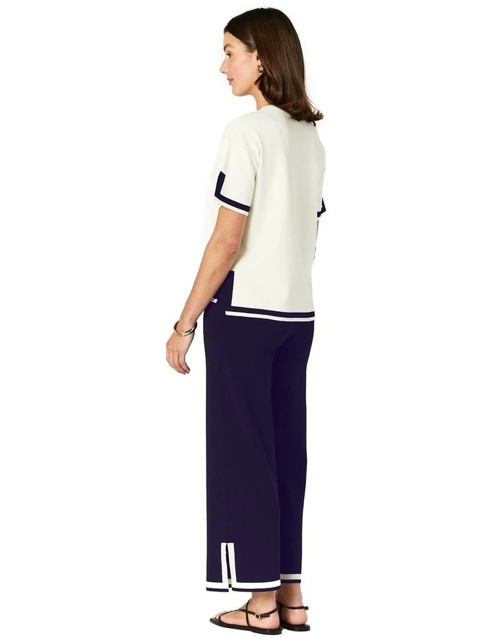 Celene Pant in Navy/Ivory image 2